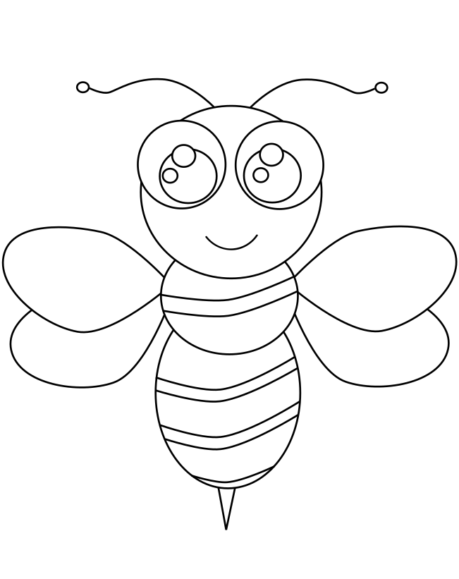 Coloriage Abeille Kawaii - Abeille à imprimer