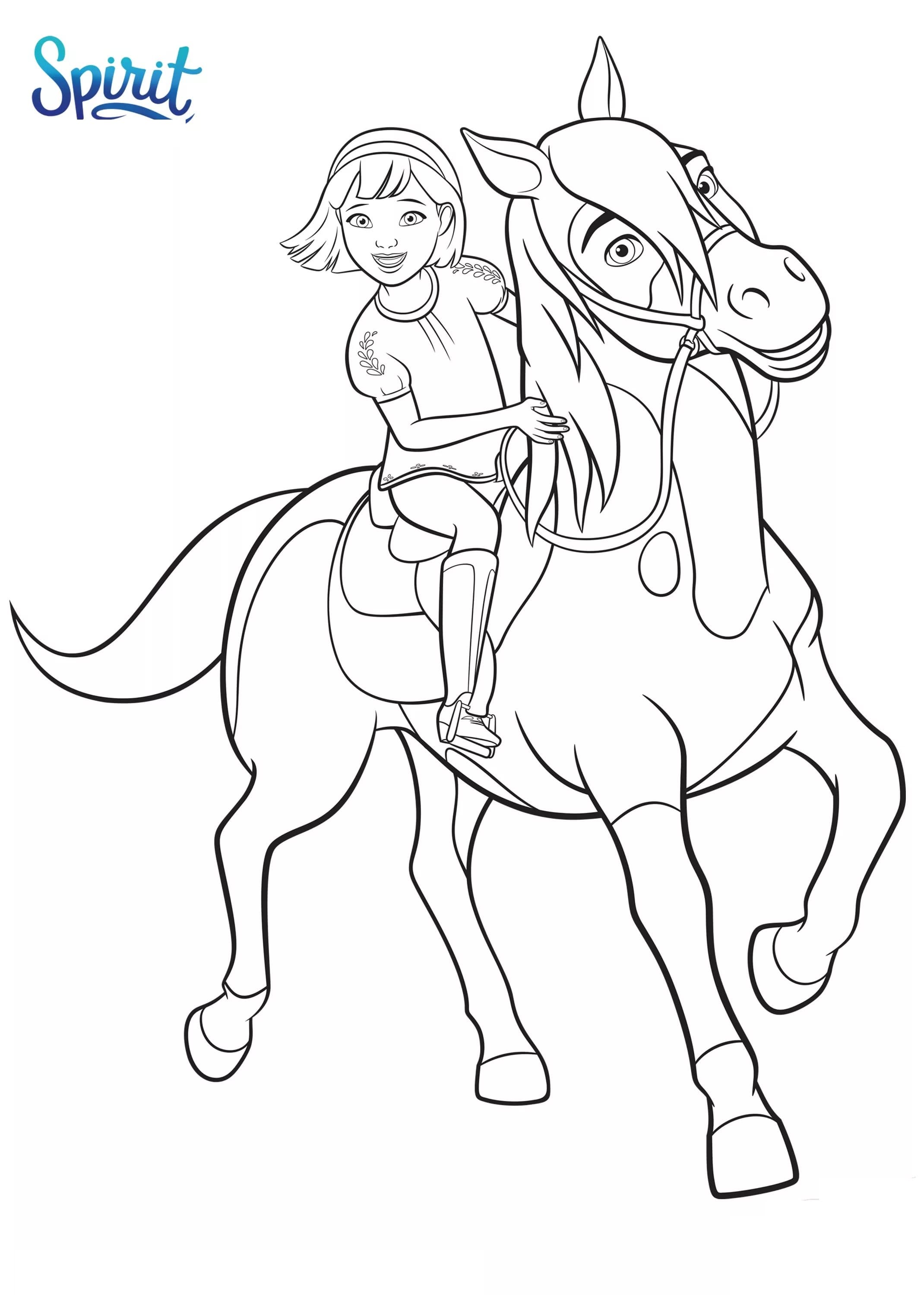 Coloriage Abigail Et Boomerang Spirit - Spirit à imprimer