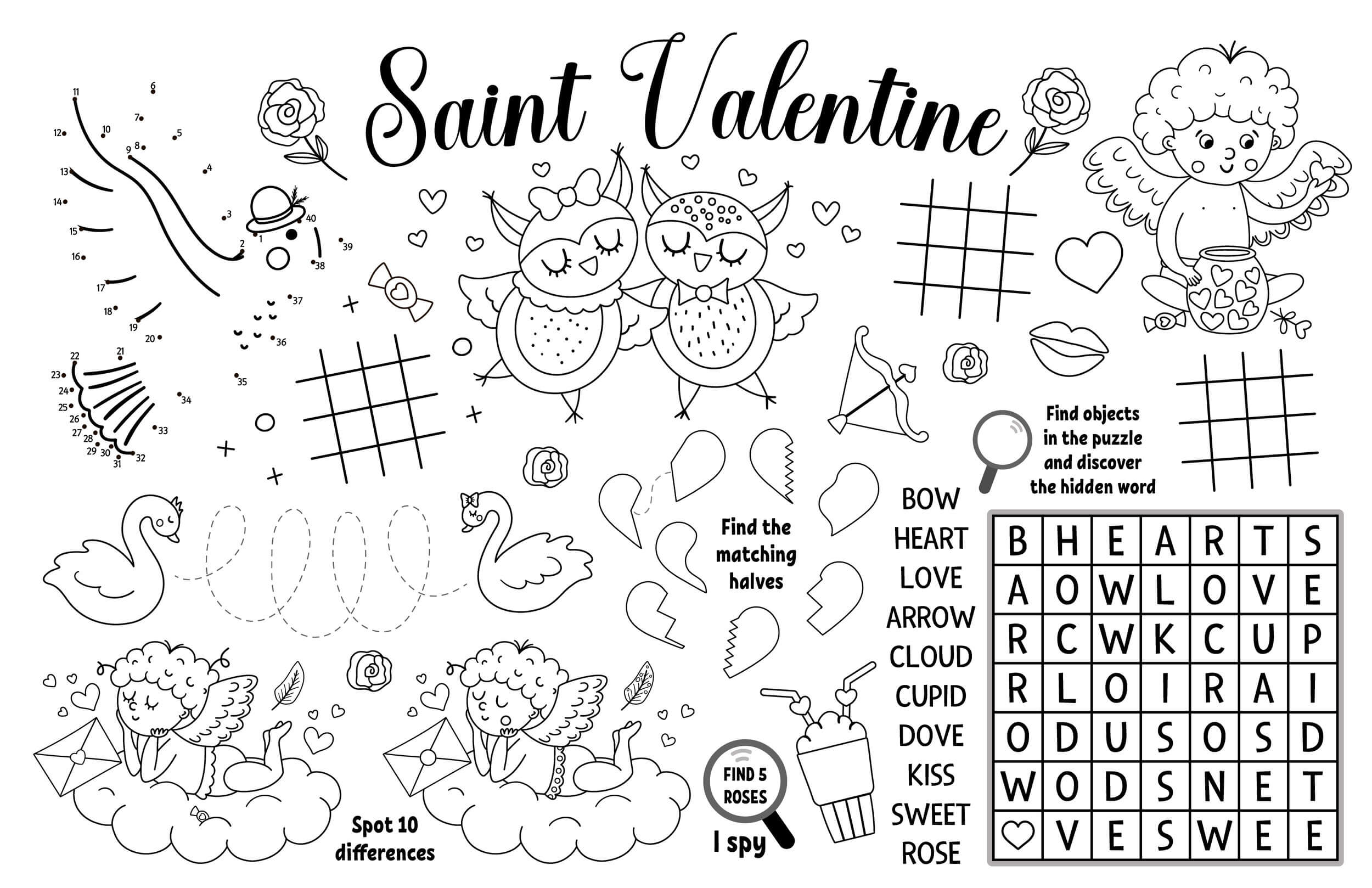 Coloriage Activite Février Saint Valentin Maternelle Ps Petite Section - Février à imprimer