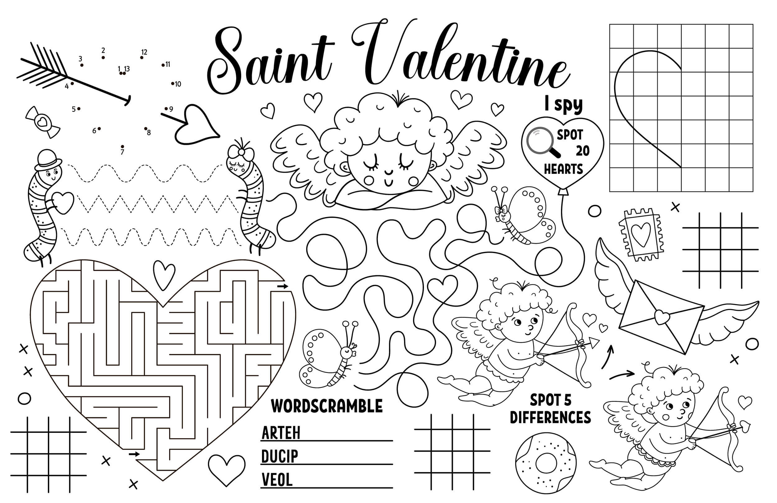 Coloriage Activite Février Saint Valentin Maternelle Ps - Février à imprimer