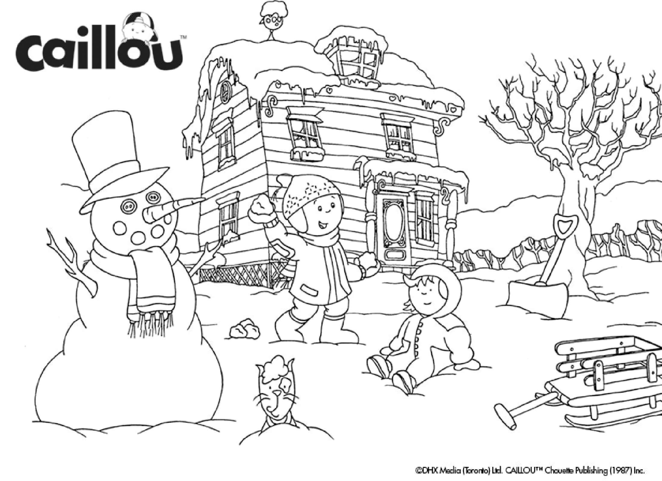Coloriage Activites Hiver Avec Caillou Et Mousseline Faire Un Bonhomme De Neige - Caillou à imprimer
