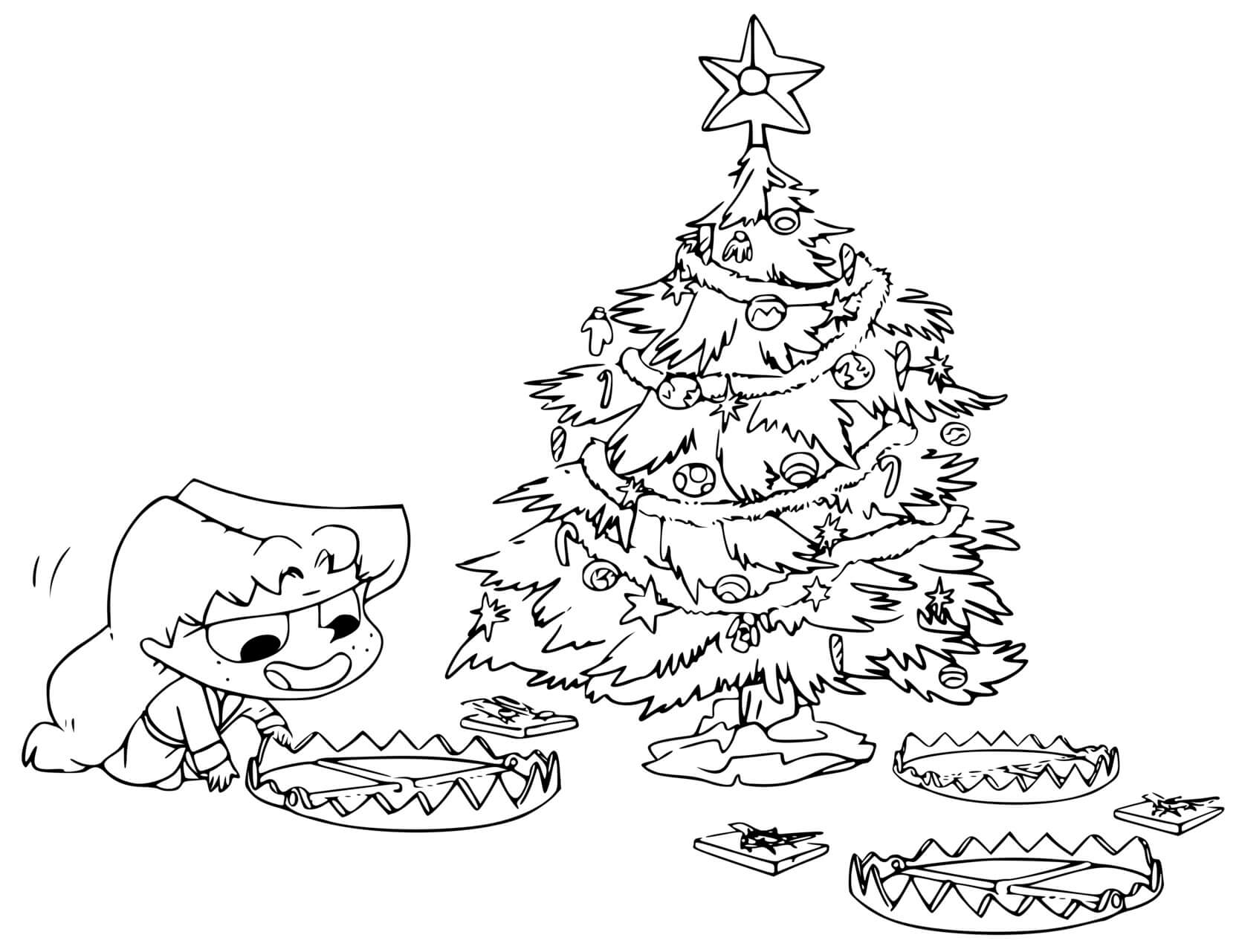 Coloriage Adele Mortelle Prepare Des Pieges Pour Le Père Noël - Adele mortelle à imprimer