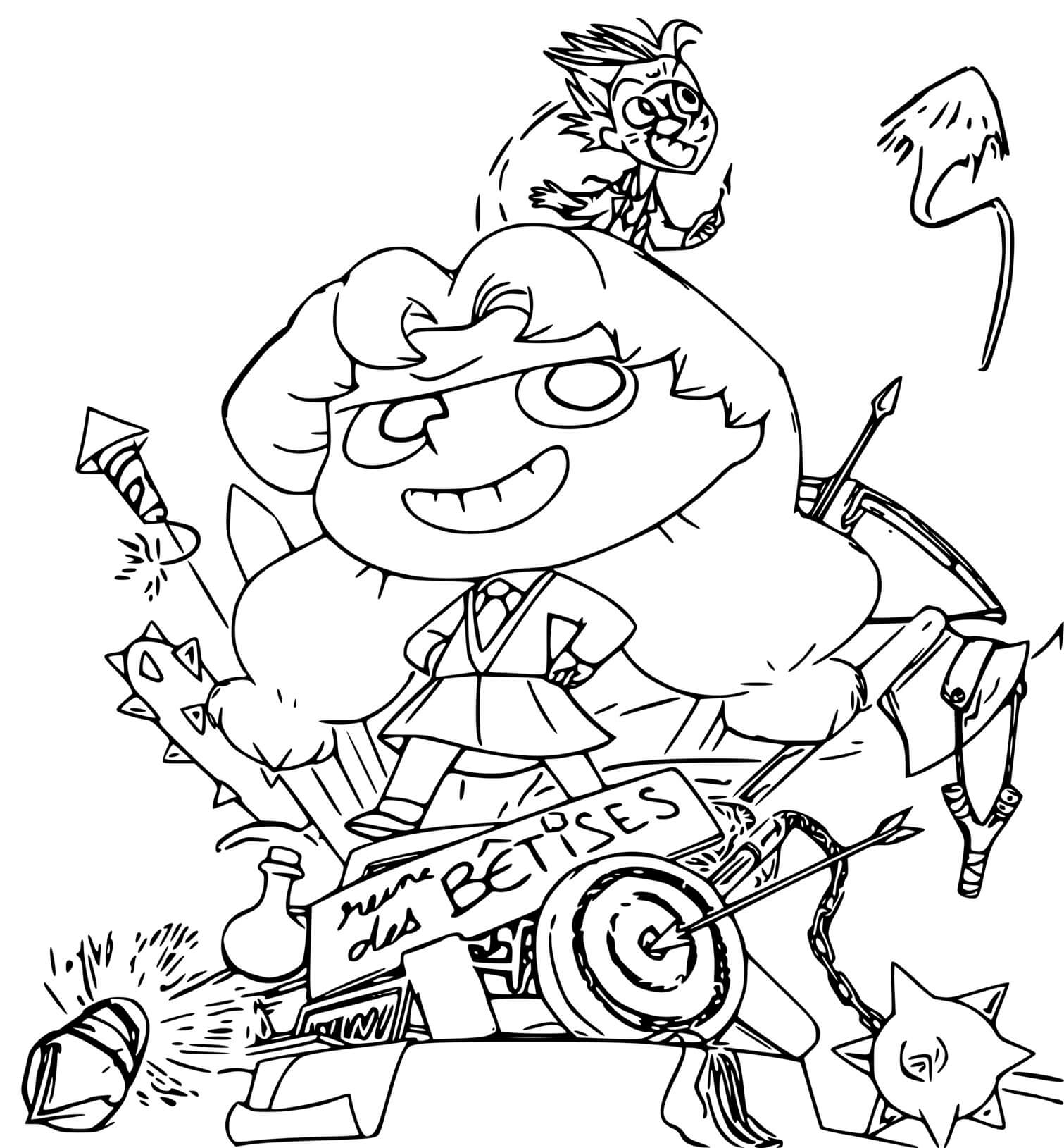 Coloriage Adele Mortelle Reine Des Betises - Adele mortelle à imprimer