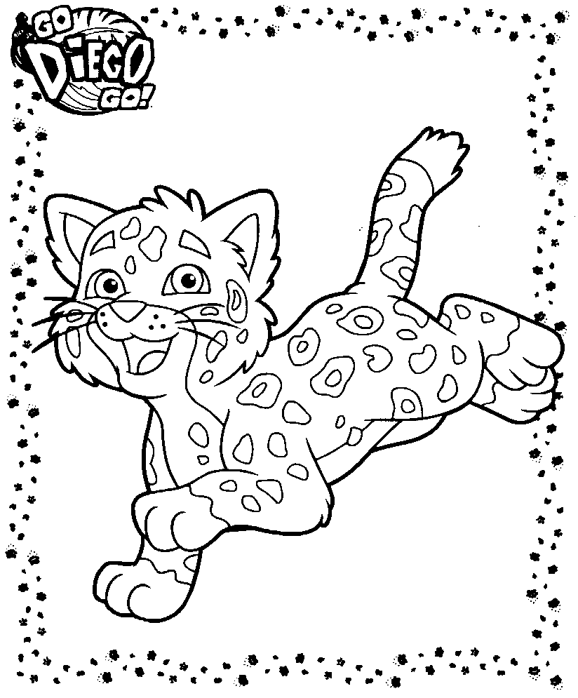 Coloriage Adorable Bébé Jaguar Animal Sauvage - Animaux de la jungle à imprimer
