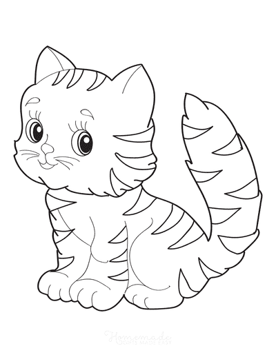 Coloriage Adorable Chaton - Chaton à imprimer