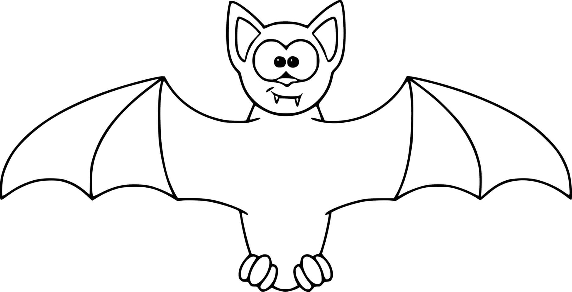 Coloriage Adorable Chauve Souris Dans Les Airs - Halloween chauve souris à imprimer