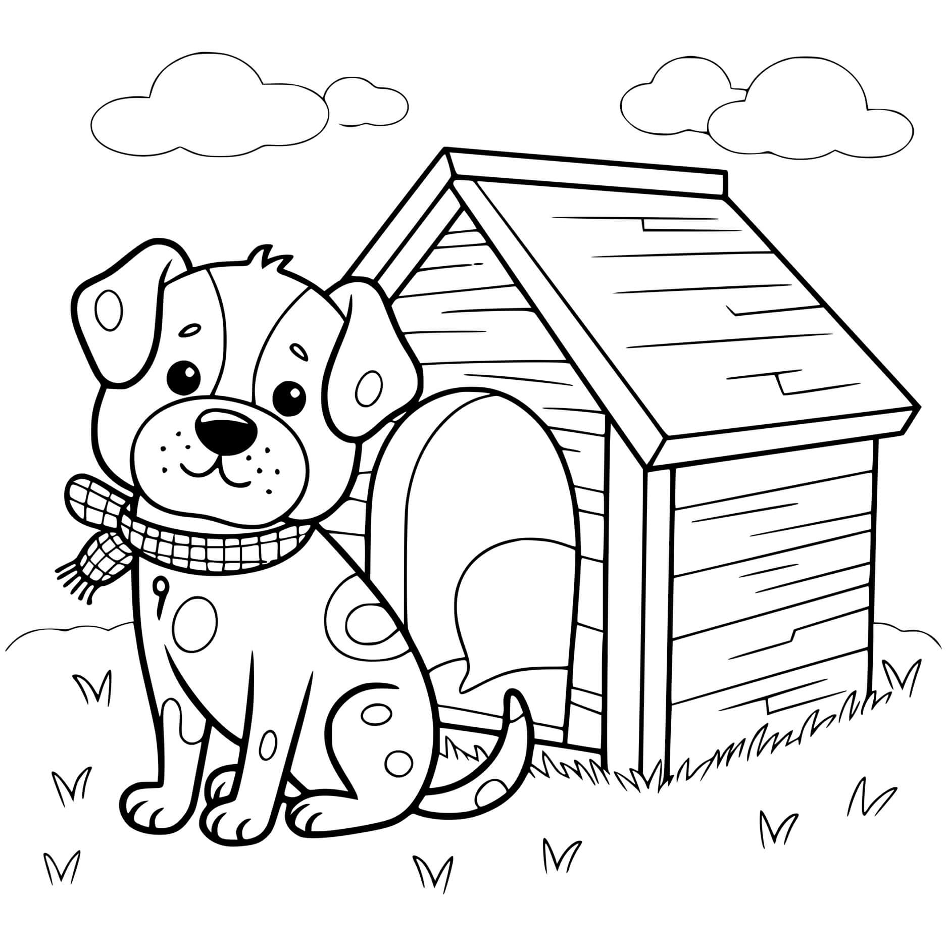 Coloriage Adorable Chien Au Parc - Chien à imprimer
