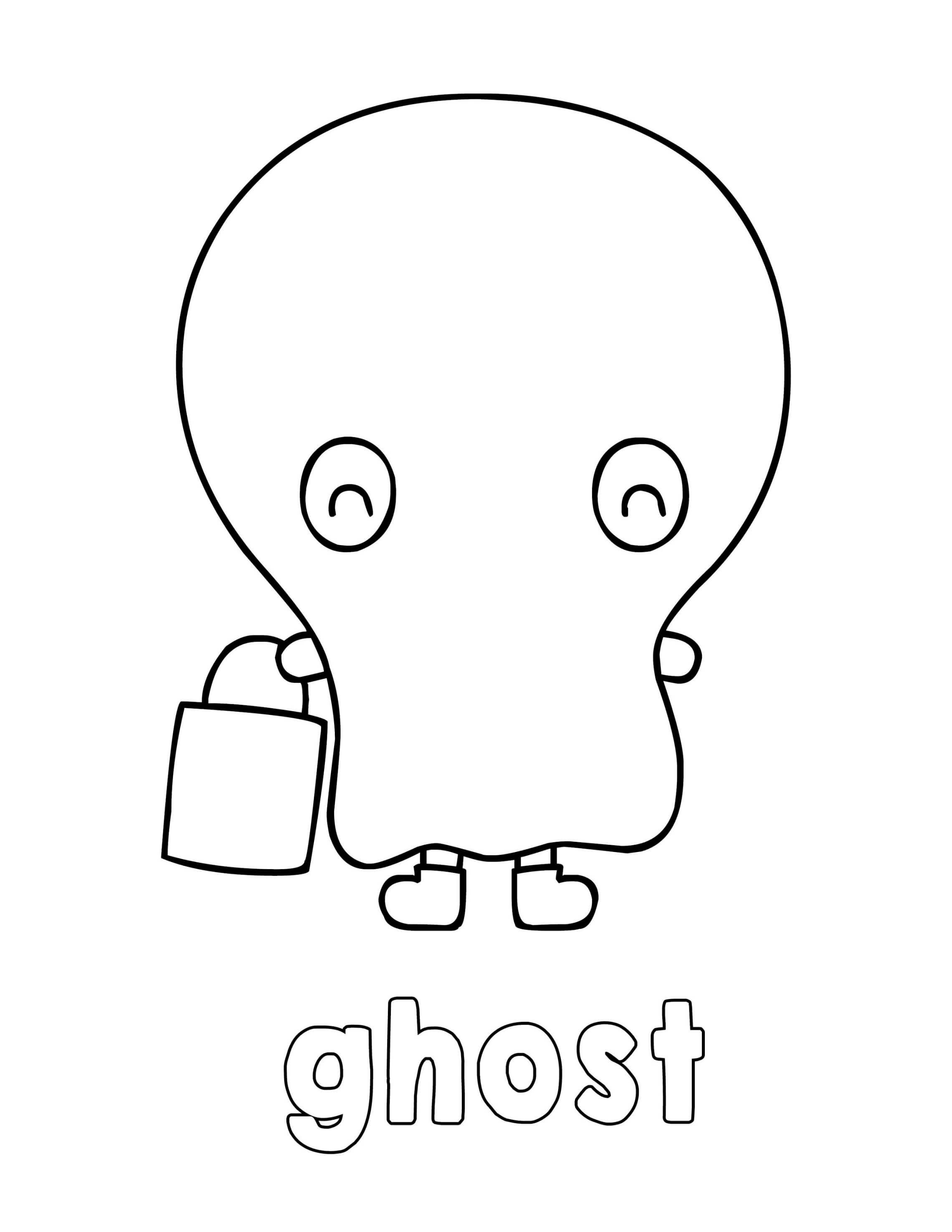 Coloriage Adorable Fantôme - Halloween à imprimer