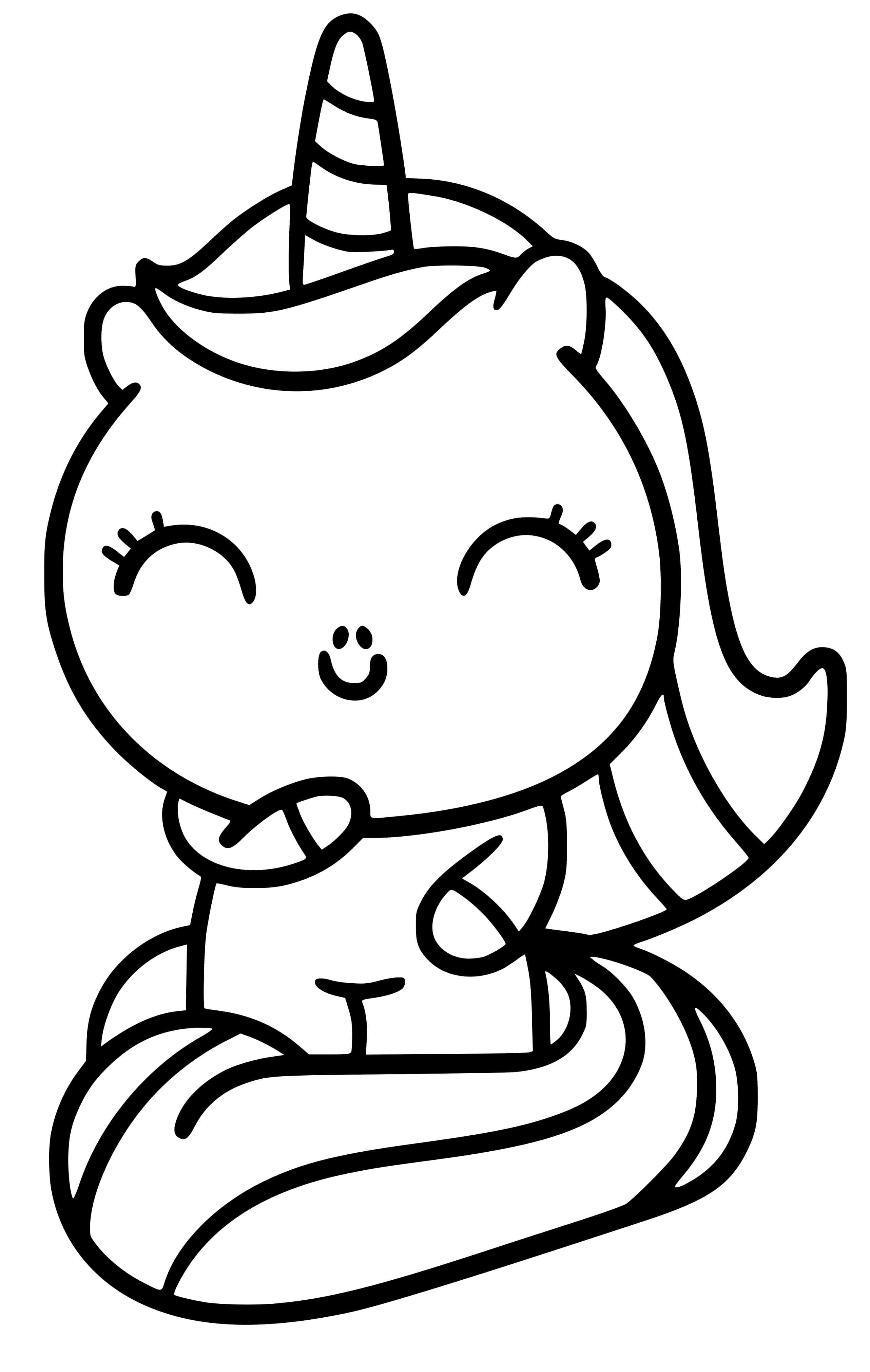 Coloriage Adorable Licorne Kawaii Un Peu Timide - Licorne kawaii à imprimer