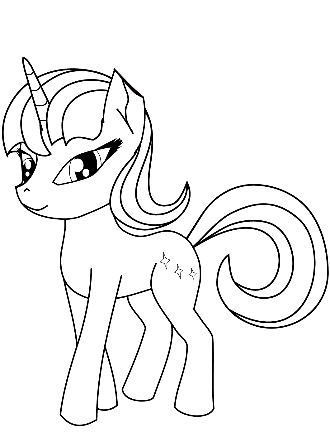 Coloriage Adorable Licorne - Licorne à imprimer