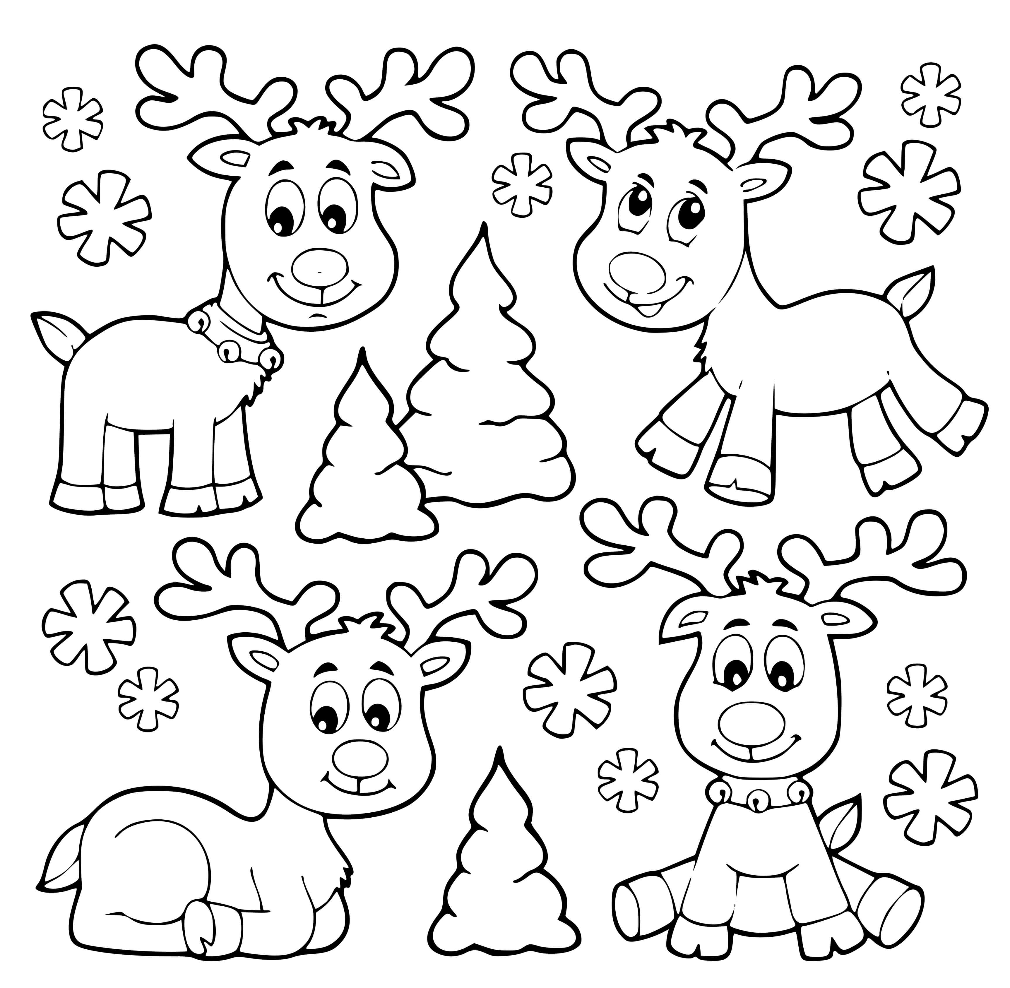 Coloriage Renne de Noël
