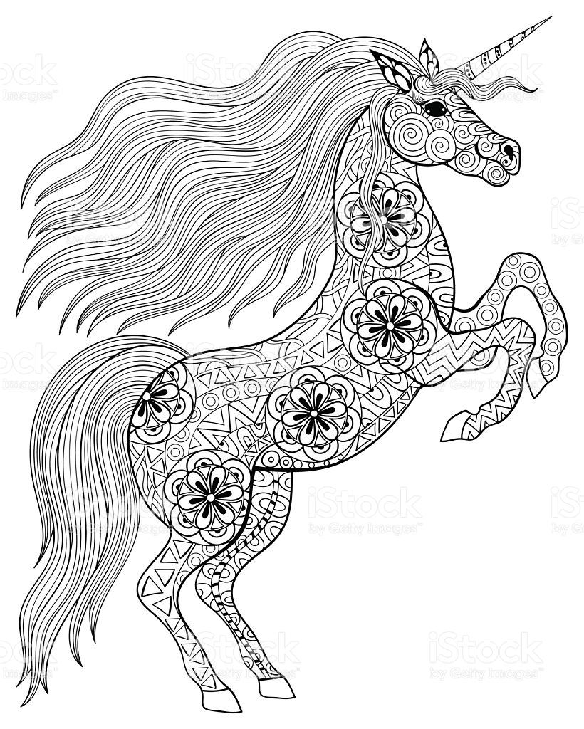 Coloriage Adult Magic Unicorn - Adulte à imprimer