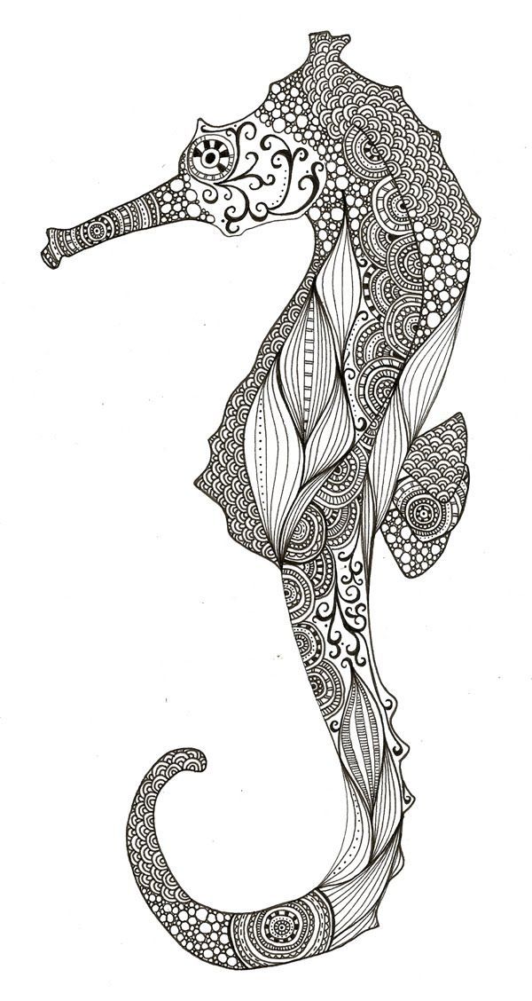 Coloriage Adult Ocean Zentangle Anti Stress - Adulte à imprimer