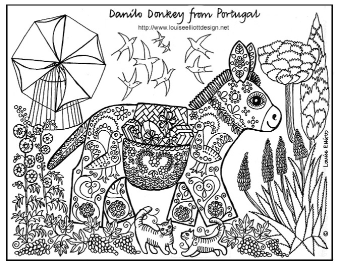 Coloriage Adulte Âne Motifs - Âne à imprimer