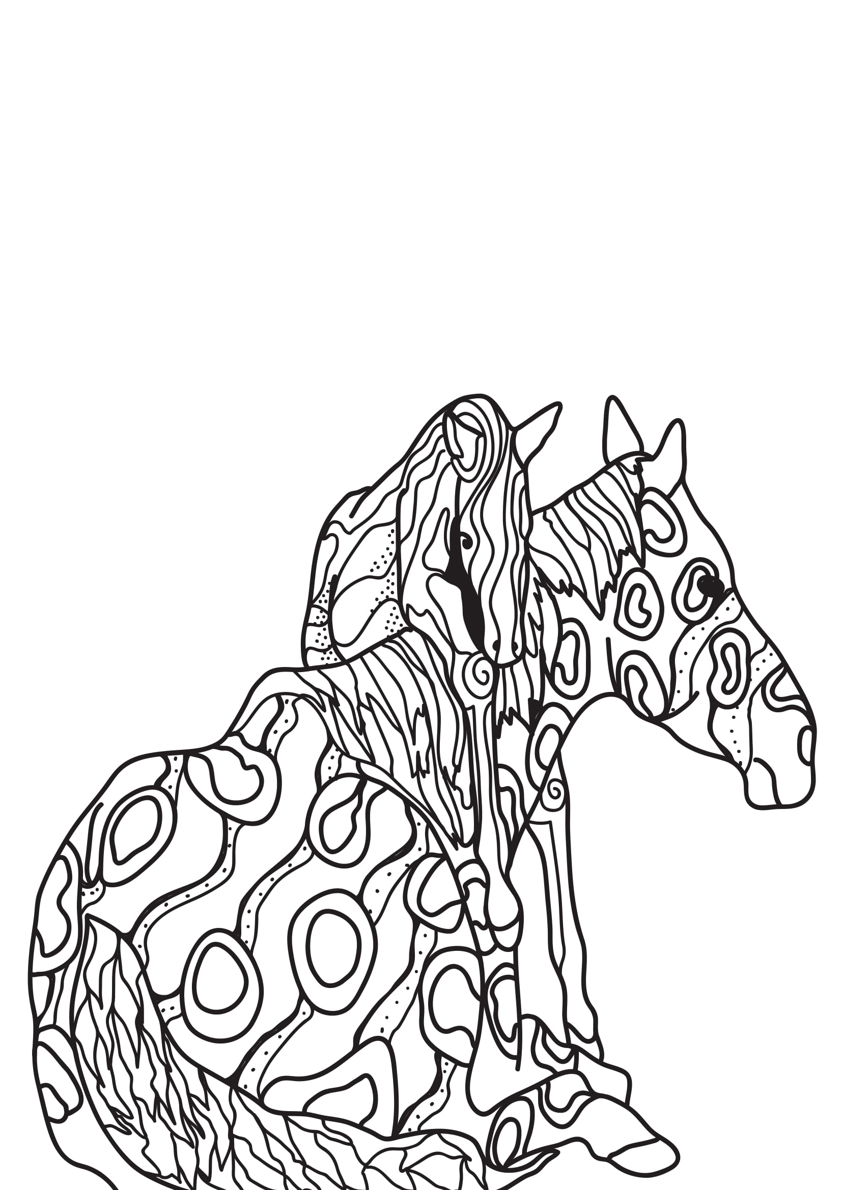 Coloriage Adulte Chevaux 15 - Adulte cheval à imprimer