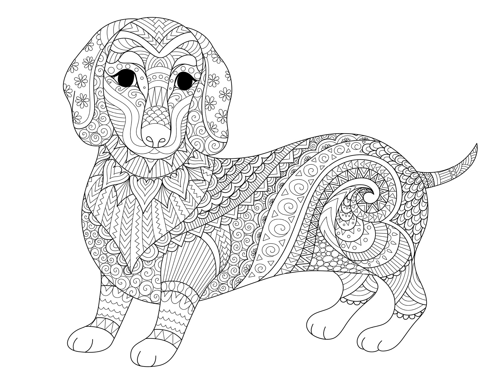 Coloriage Adulte Chien Par Freepik Bimbimkha - Chien à imprimer