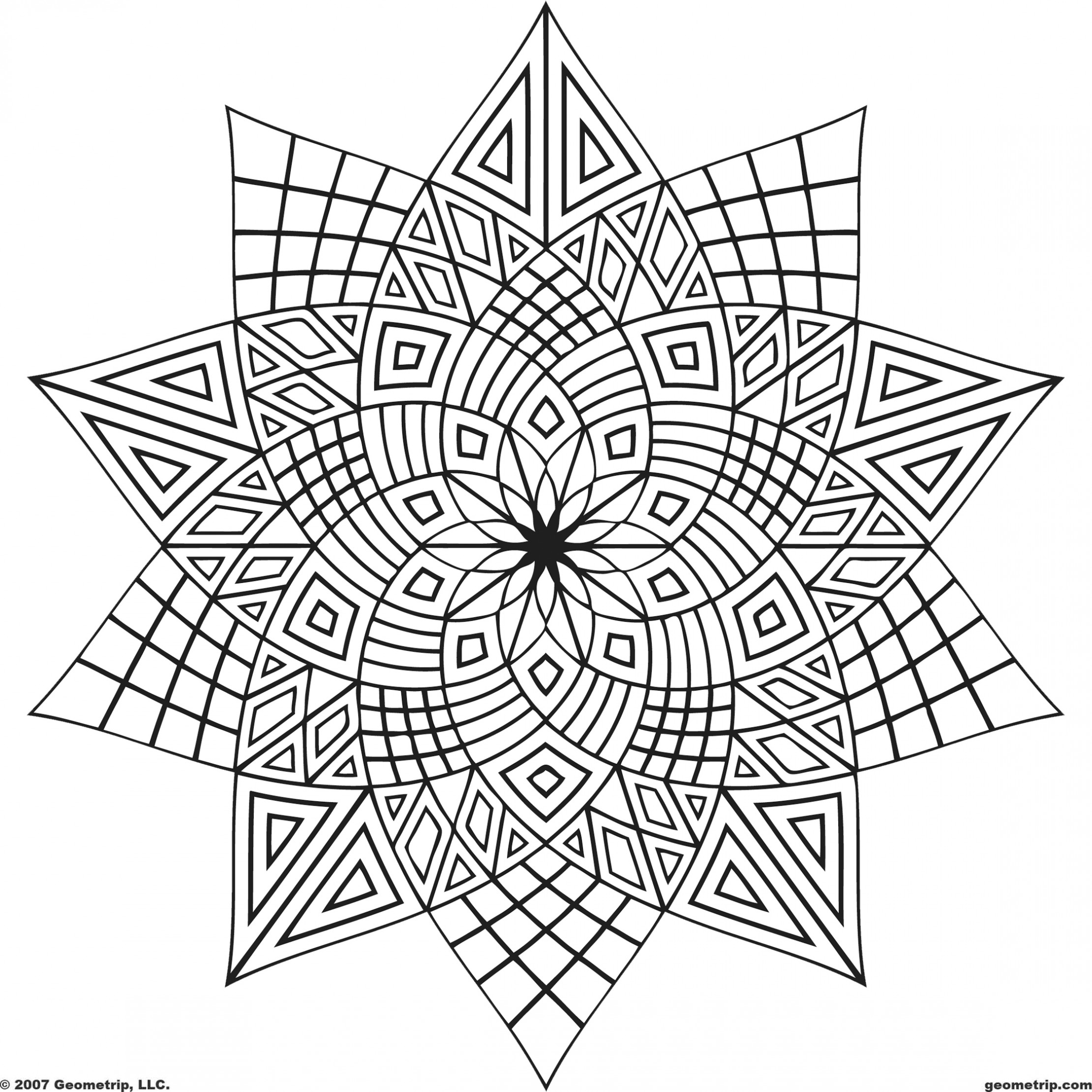 Coloriage Mandala complexe avec détails floraux - Adulte à imprimer