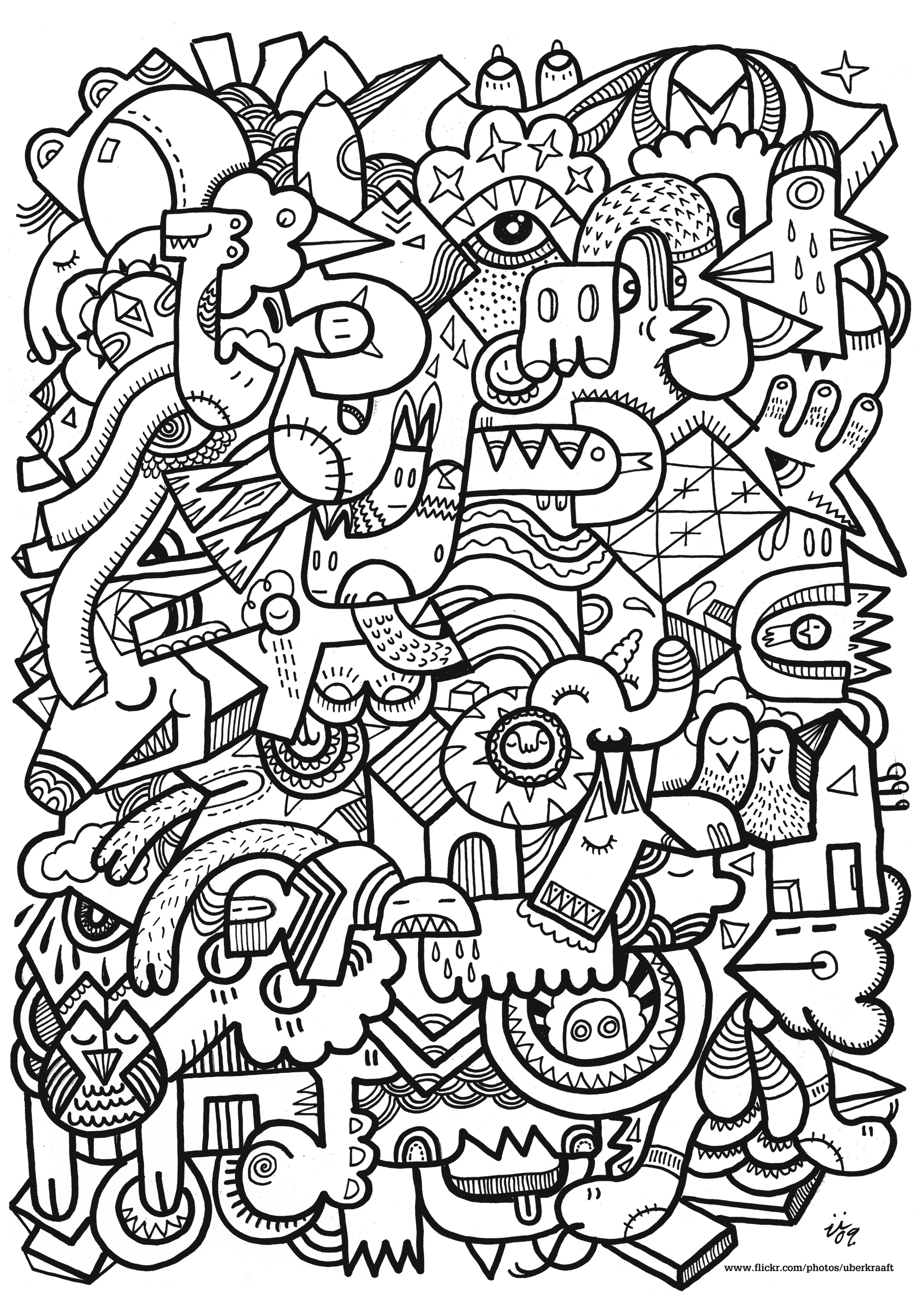Coloriage Mandala complexe aux formes géométriques - Adulte à imprimer