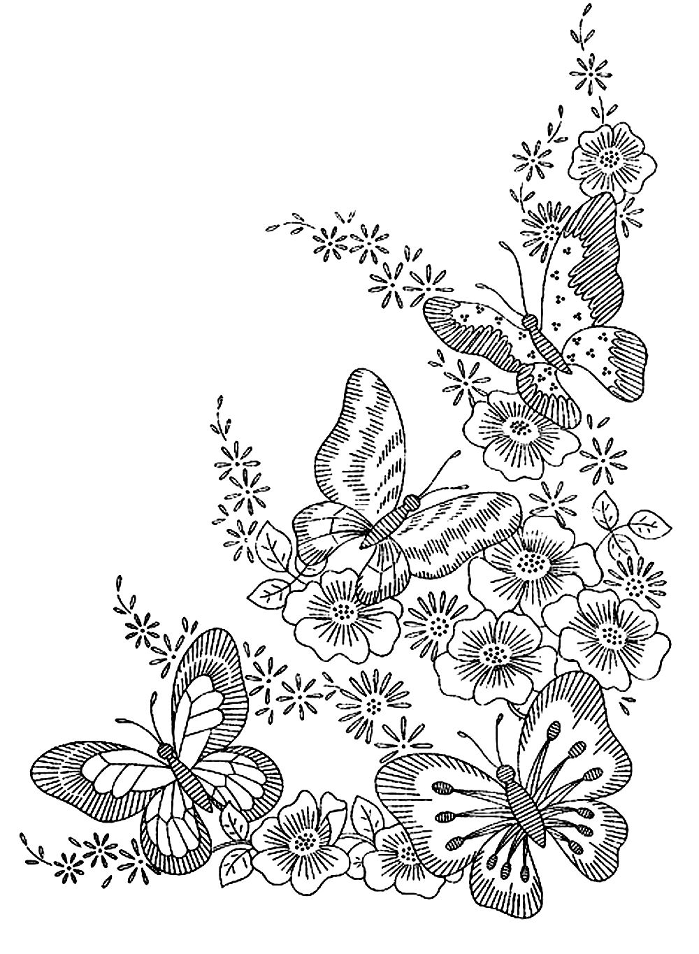 Coloriage Adulte Difficile Papillons - Papillon à imprimer