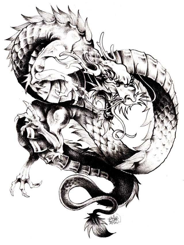 Coloriage Adulte Dragon Chine - Dragon à imprimer