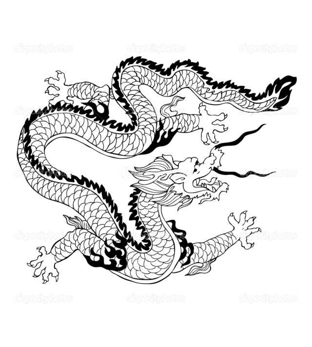 Coloriage Adulte Dragon Chinois - Dragon à imprimer