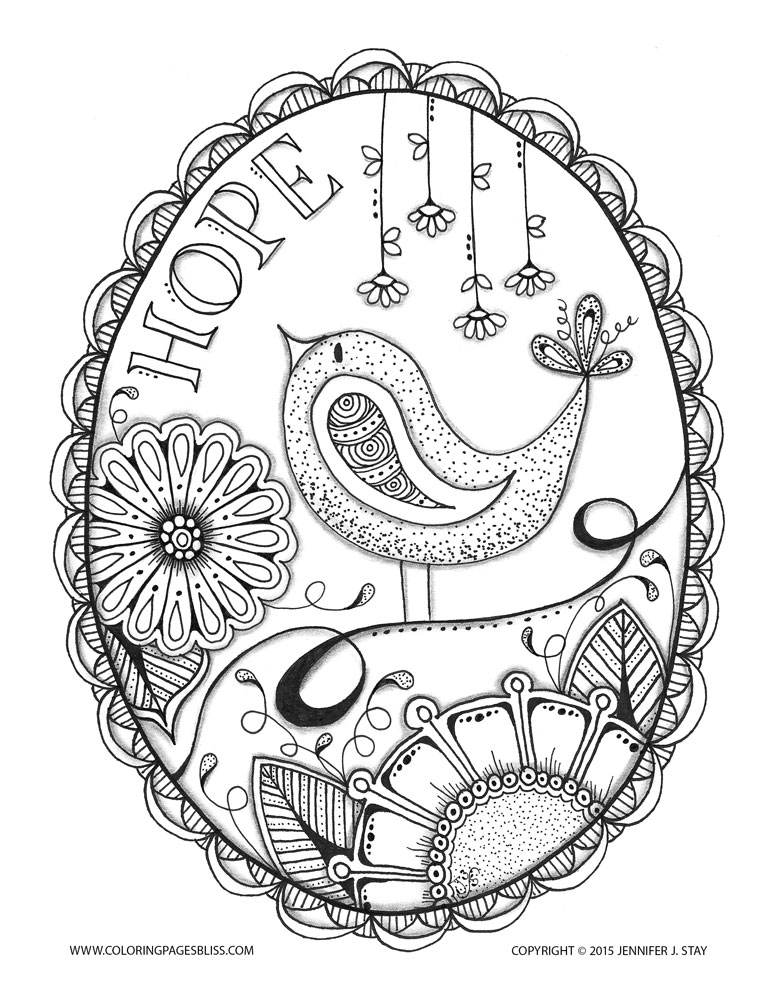Coloriage Mandala apaisant d'espoir pour adulte - Adulte à imprimer