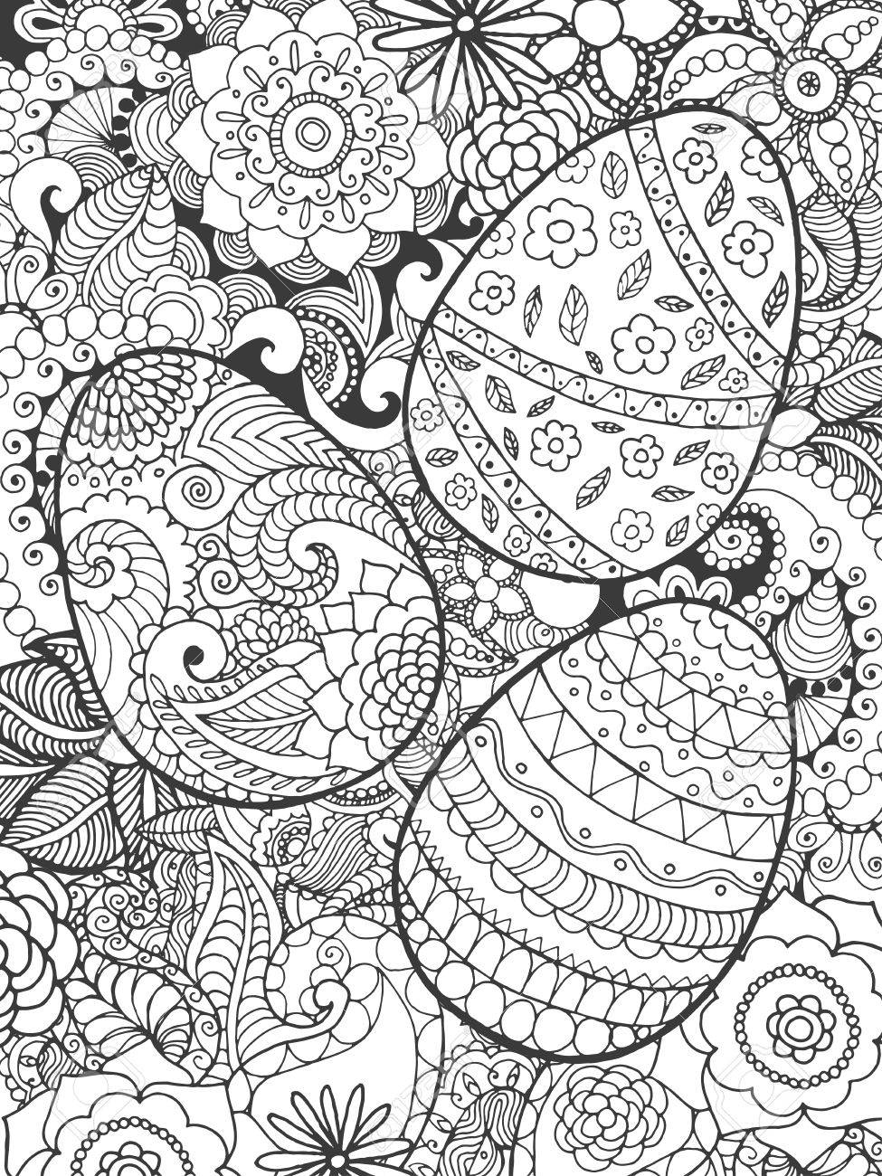 Coloriage Adulte Fleurs De Pâques - Pâques adulte à imprimer
