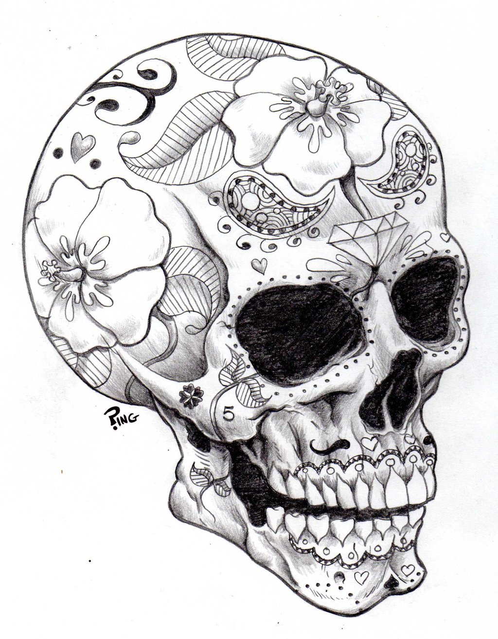 Coloriage Squelette Halloween avec détails osseux complexes - Adulte à imprimer