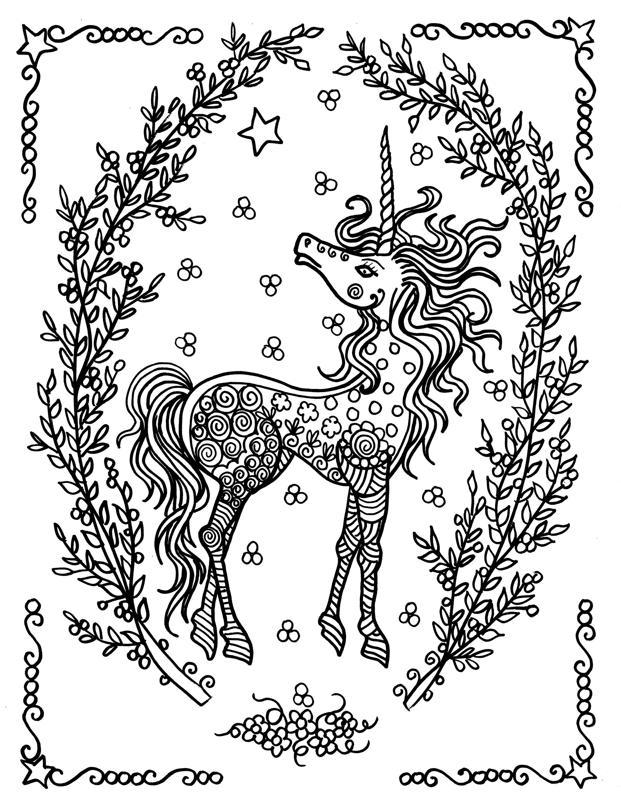Coloriage Adulte Licorne Par Deborah Muller - Adulte à imprimer