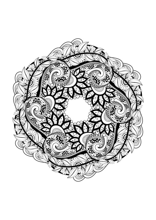 Coloriage Adulte Mandala Complexe Zen - Adulte à imprimer