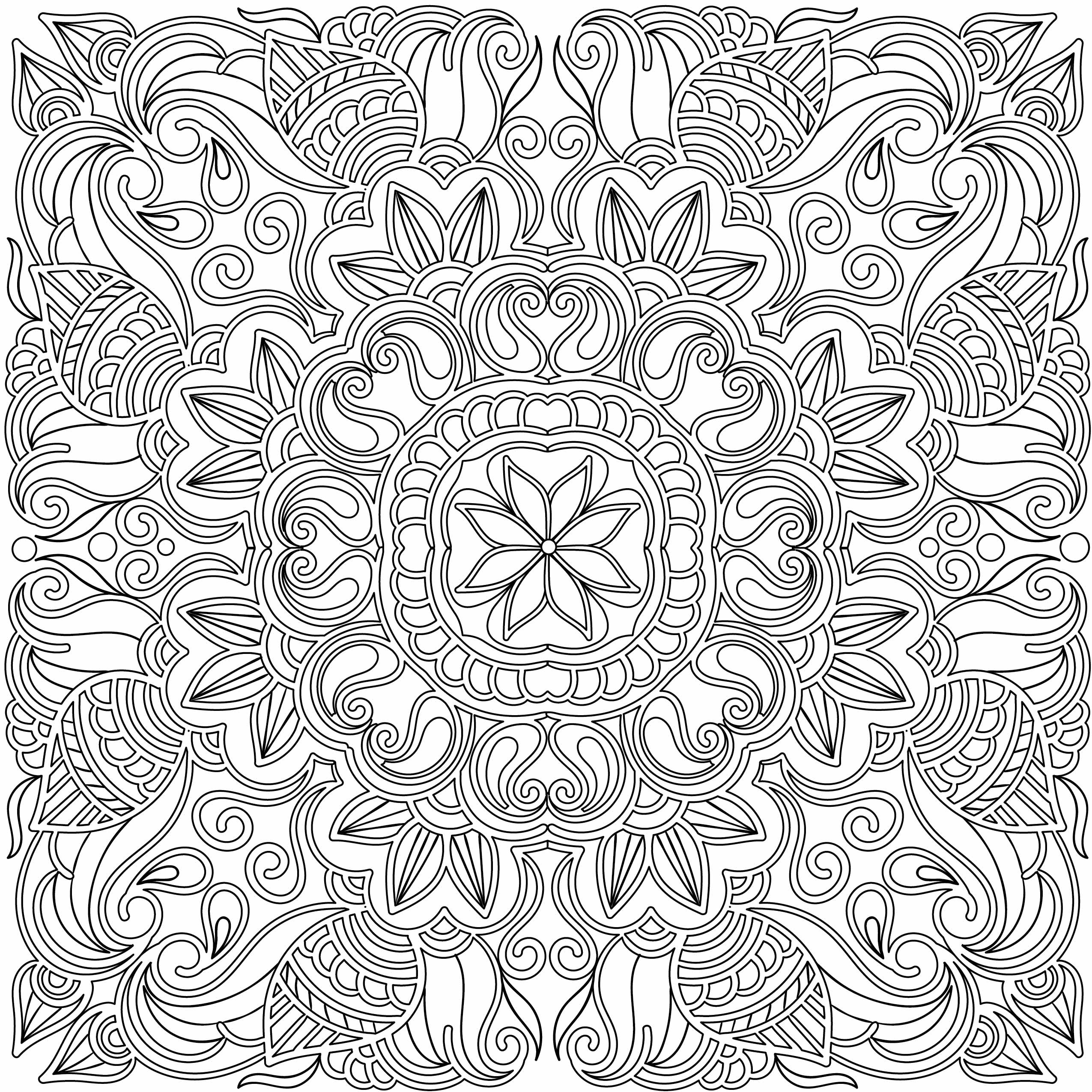 Coloriage Adulte Mandala Doodle - Adulte à imprimer