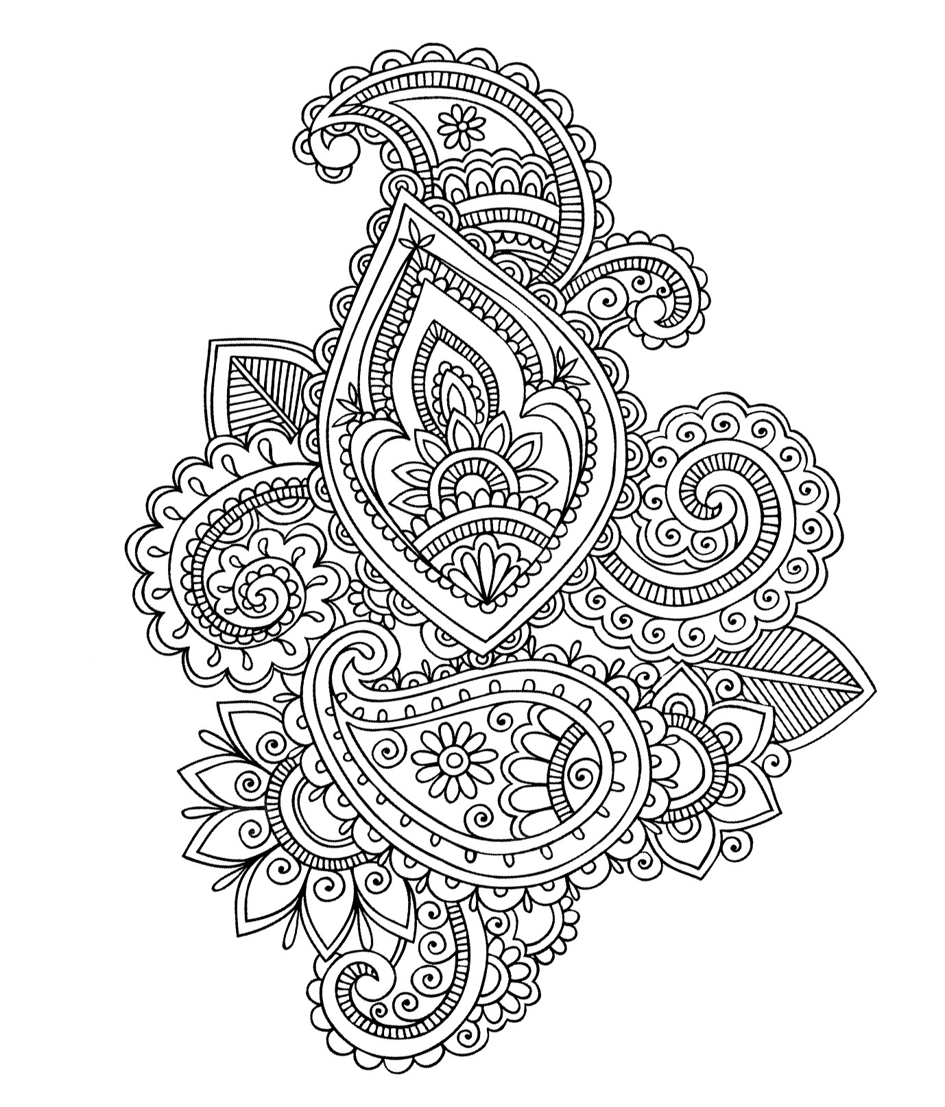 Coloriage Adulte Mandala Fleurs Oriental Art - Fleurs à imprimer
