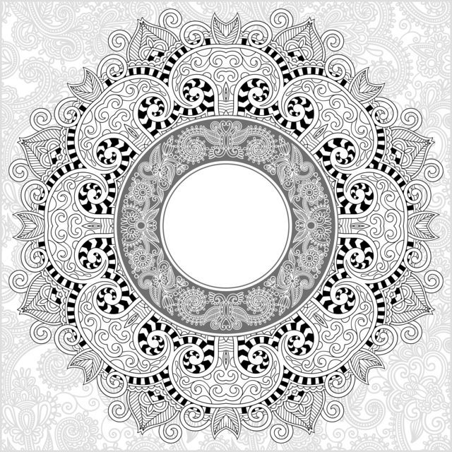 Coloriage Mandala Floral Karakotsya Complexe - Adulte à imprimer