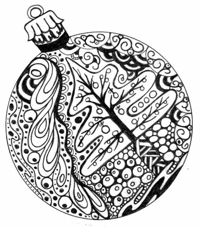 Coloriage Adulte Noël Boule De Noël - Adulte à imprimer