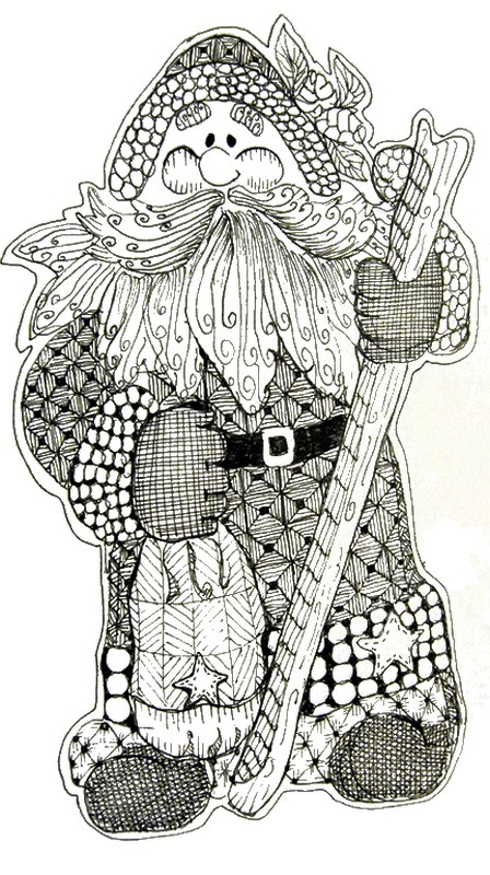 Coloriage Adulte Noël Père Noël - Adulte à imprimer