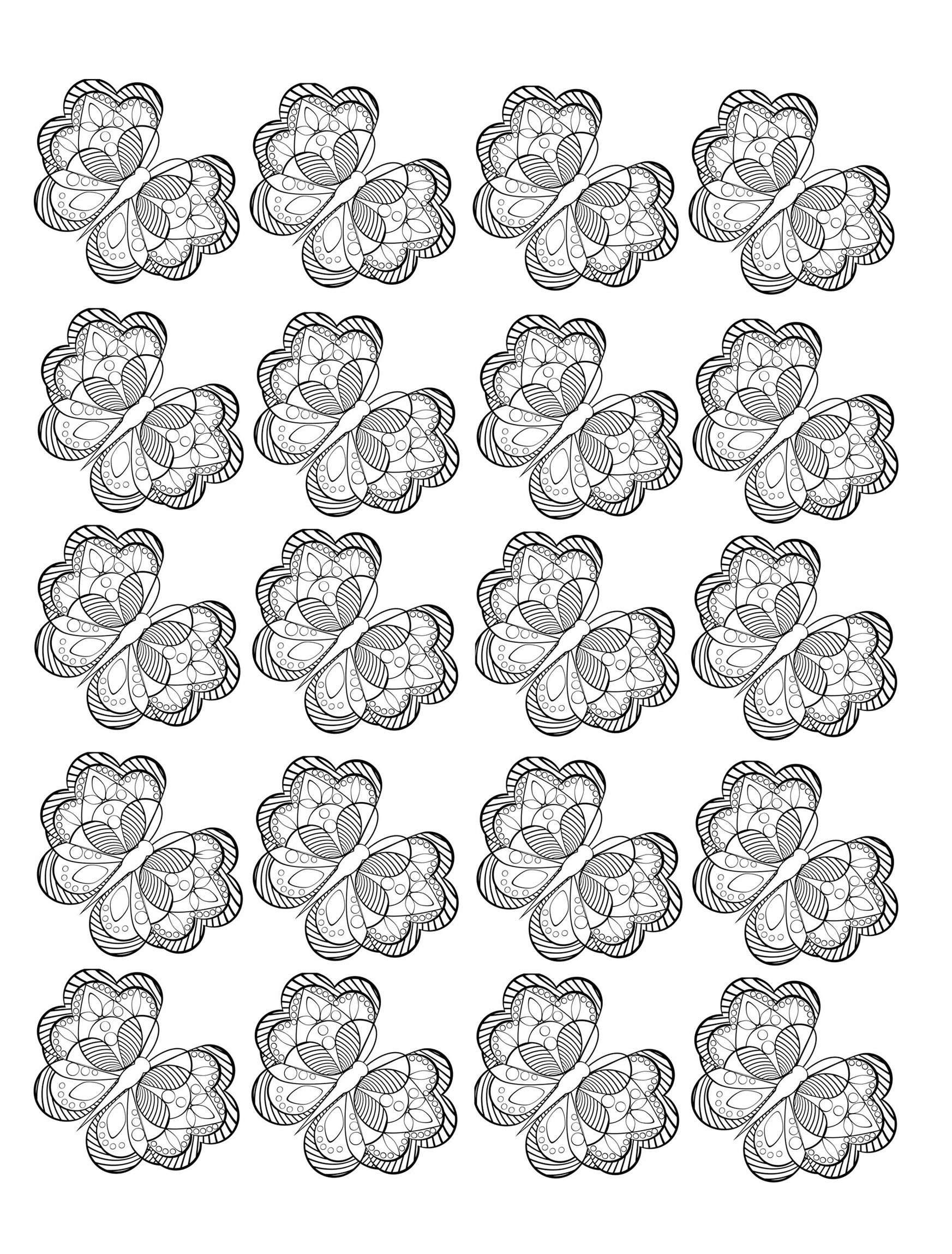 Coloriage Adulte Papillon - Papillon à imprimer