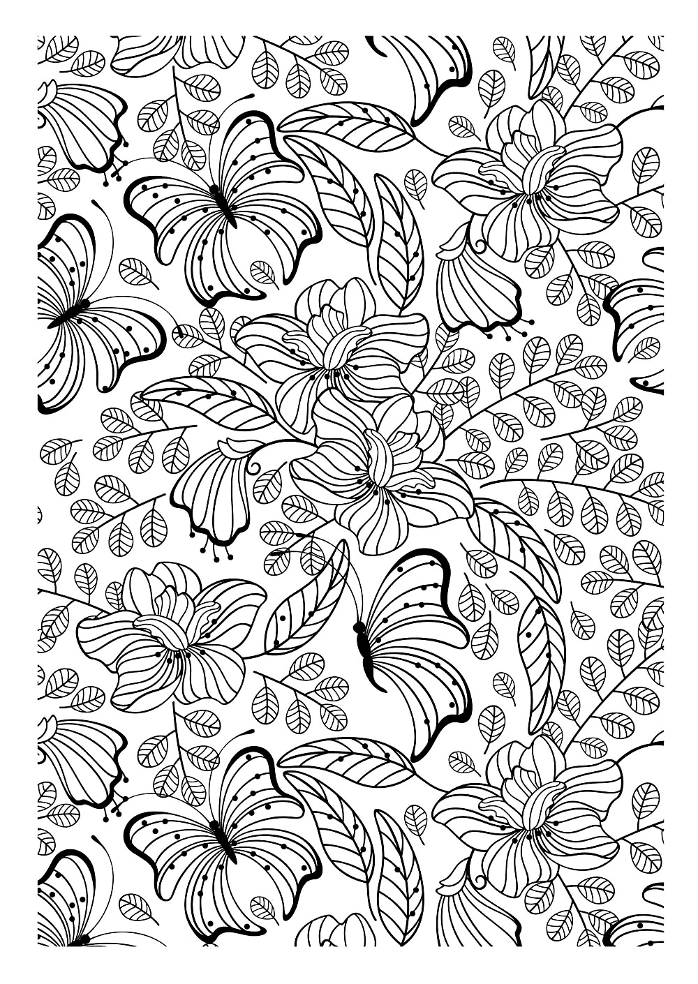 Coloriage Adulte Papillons - Papillon à imprimer
