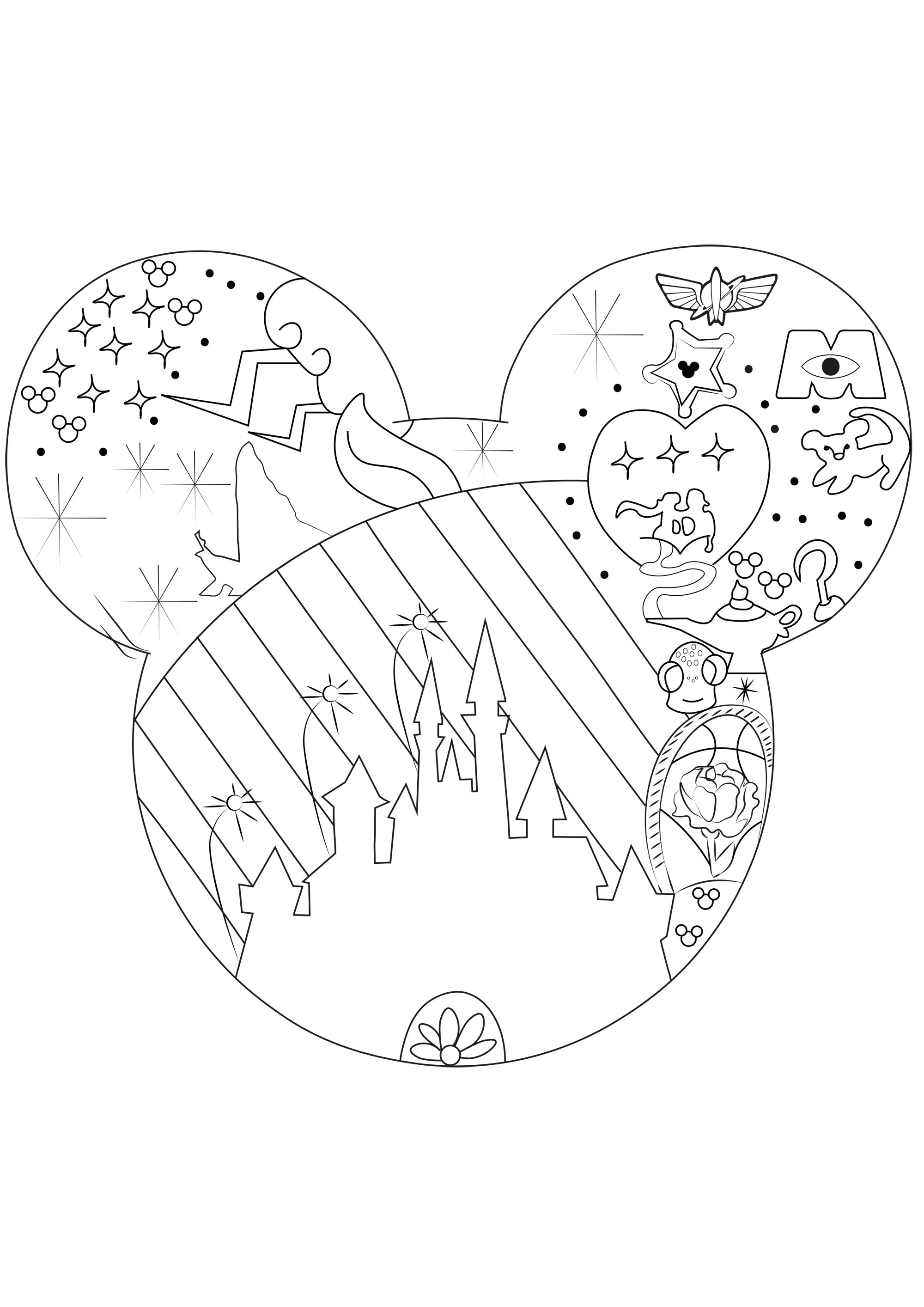 Coloriage Adulte Univers Disney - Disney adulte à imprimer
