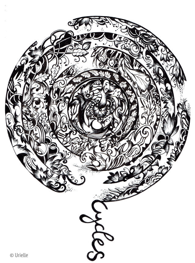 Coloriage Adulte Urielle Mandala Cycles - Adulte à imprimer