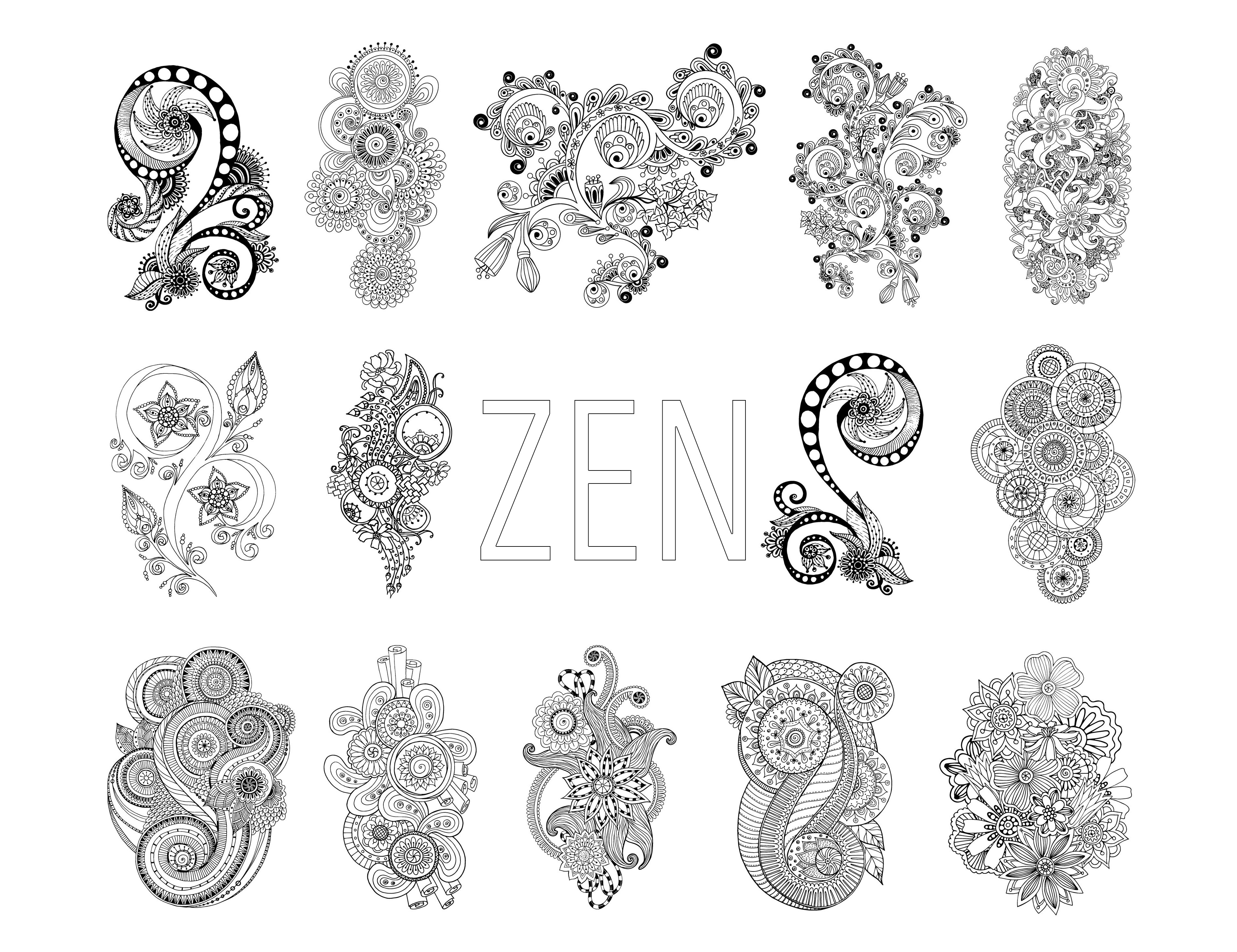 Coloriage Adulte Zen Antistress Motif Abstrait Inspiration Florale Par Juliasnegireva - Adulte à imprimer