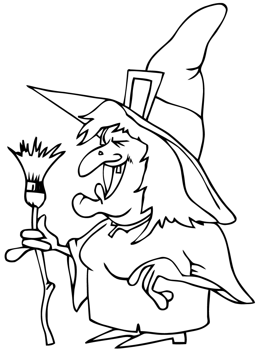Coloriage Affreuse Sorcière Qui Fait Peur Halloween - Halloween sorciere à imprimer