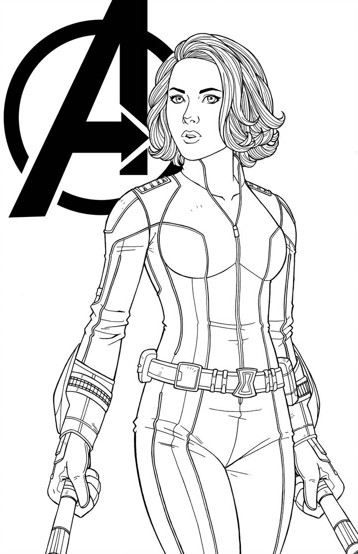 Coloriage Agent Romanoff By Jamiefayx - Avengers à imprimer