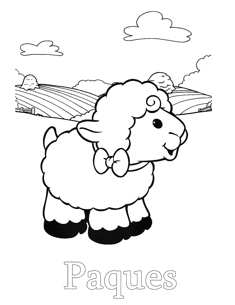 Coloriage Agneau Pour Pâques La Célébration - Mouton à imprimer