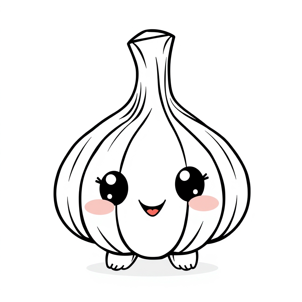 Coloriage Ail mignon Ă colorier - Legumes Ă imprimer