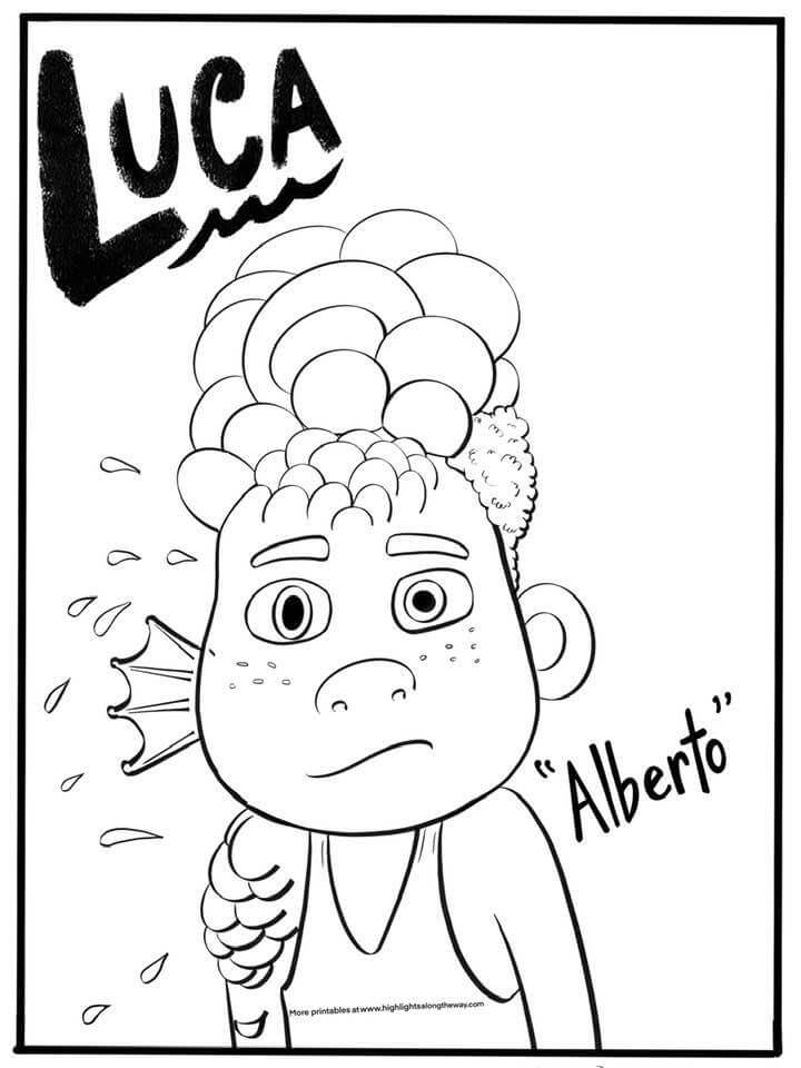 Coloriage Alberto Luca Disney - Luca de Disney Pixar à imprimer
