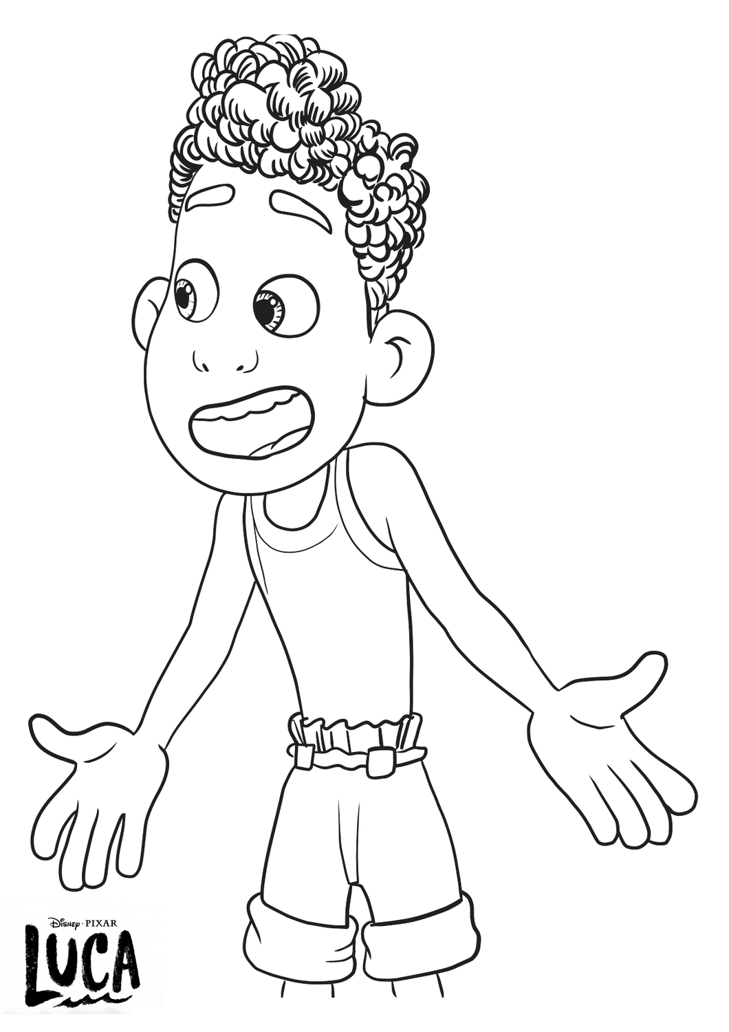 Coloriage Alberto Scorfano Luca Disney Pixar - Luca de Disney Pixar à imprimer