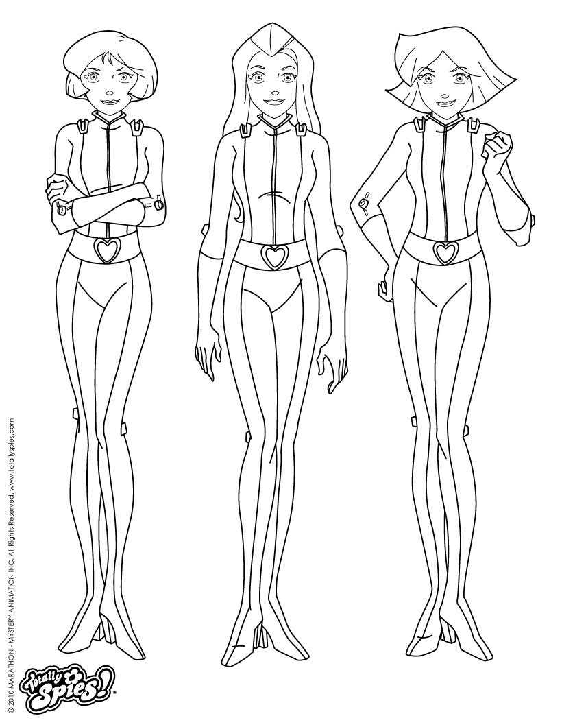Coloriage Alex Clover Sam En Tenue Espion - Totally spies à imprimer