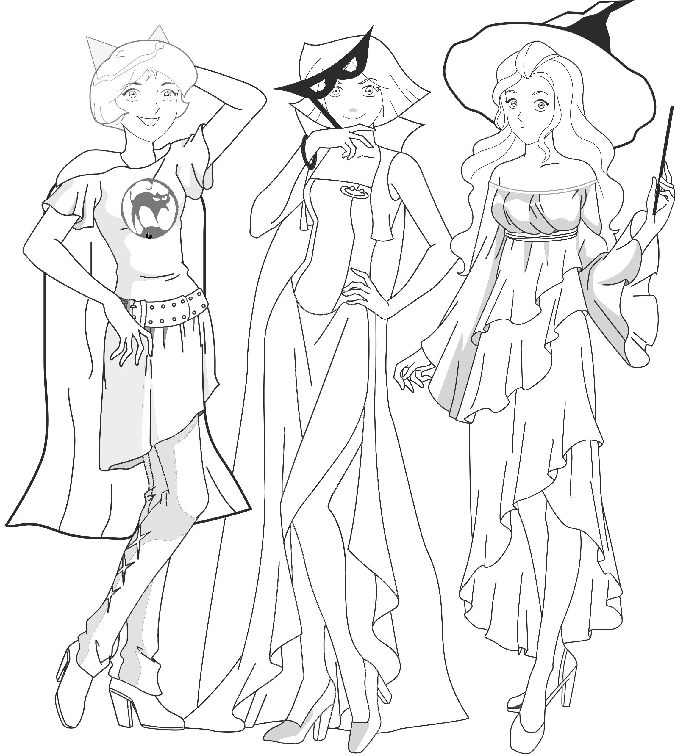 Coloriage Alex Clover Sam En Tenue Halloween - Totally spies à imprimer