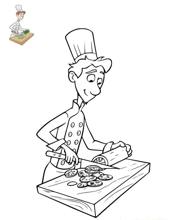 Coloriage Alfredo Linguini Coupe Des Légumes Ratatouille - Ratatouille à imprimer