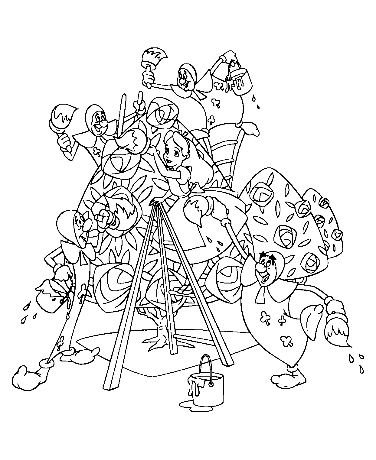Coloriage Alice Aux Pays Des Merveilles - Alphabet disney à imprimer